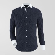 Navy Polka Formal Shirt